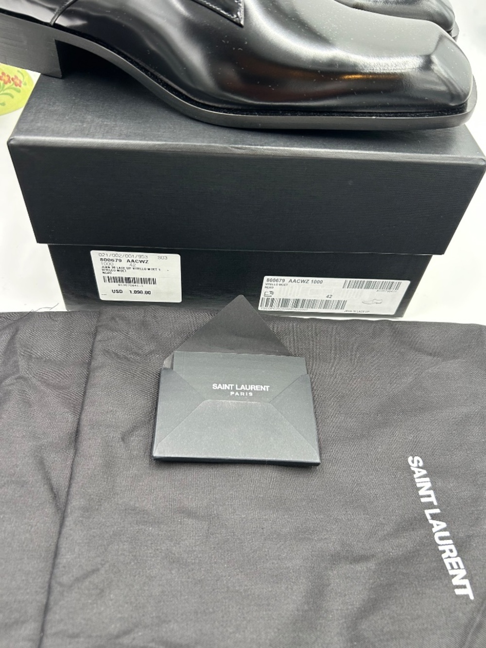Men’s Saint Laurent JEAN Leather Derby Shoes. Size 42/9 US. Made in Italy. - Picture 4 of 14